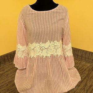 So cute Pinstripe with lace top